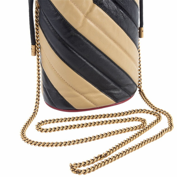 GUCCI Black Leather GG Marmont Shoulder Bag - Picture 5 of 12